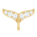 Moissanite Whale Tail Earring for Cartilage Piercing