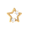 Certified Moissanite Star Shaped Earring for Upper Lobe Piercing
