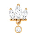 Marquise Moissanite Stud Drop Earring for Helix Piercing