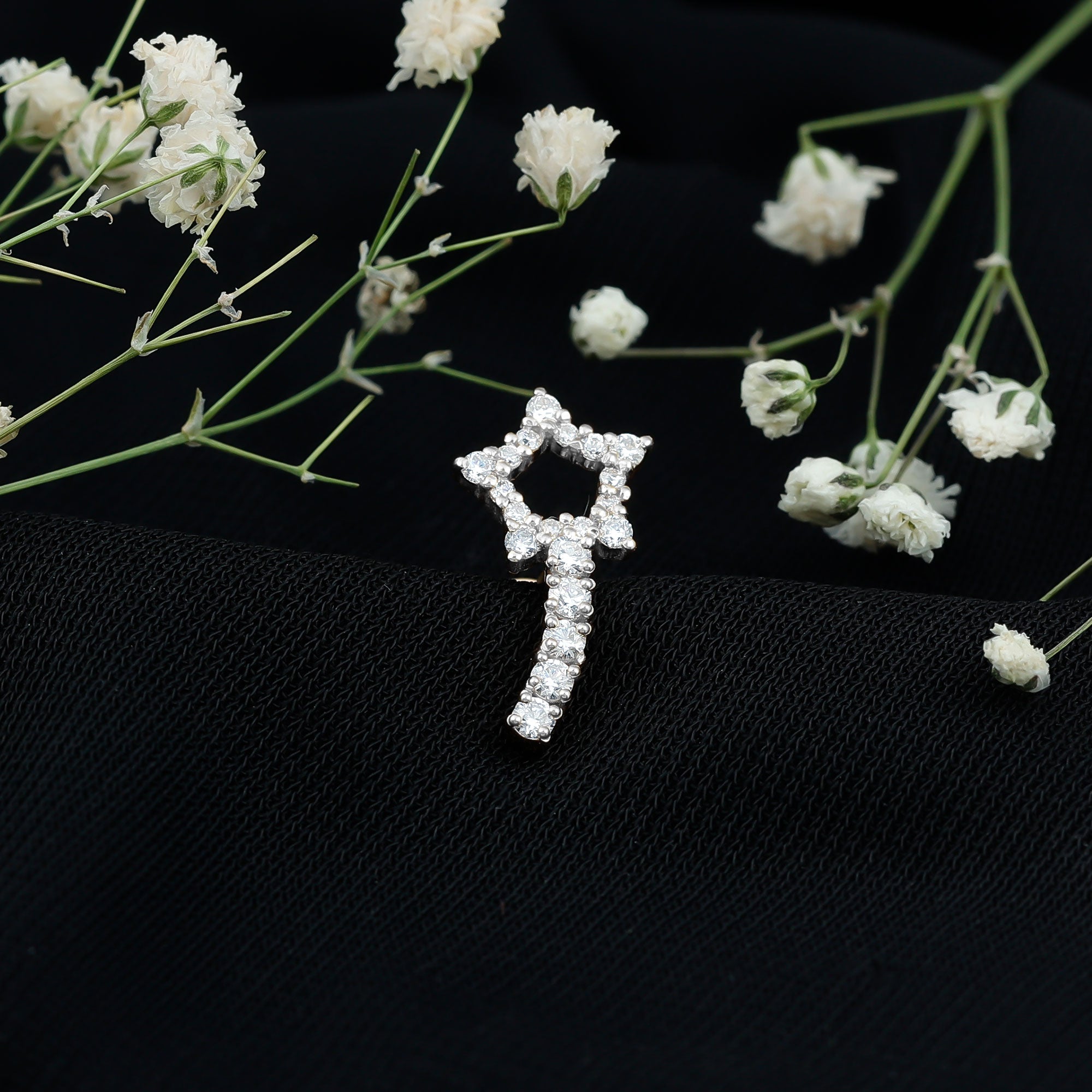 Certified Moissanite Shooting Star Cartilage Earring