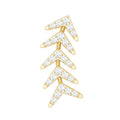 Certified Moissanite Leaf Crawler Earring for Helix Piercing