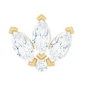 Certified Marquise Moissanite Lotus Flower Earring for Helix Piercing