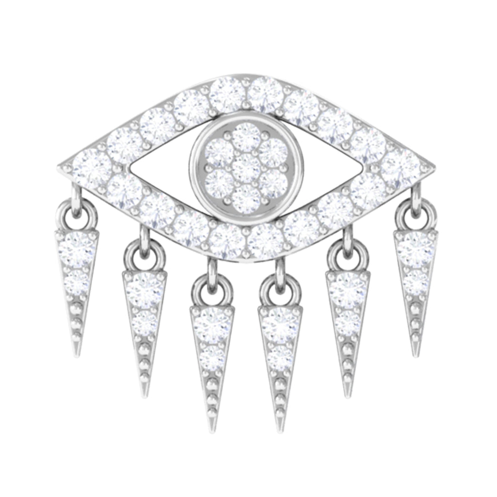 Unique Moissanite Evil Eye Earring for Cartilage Piercing