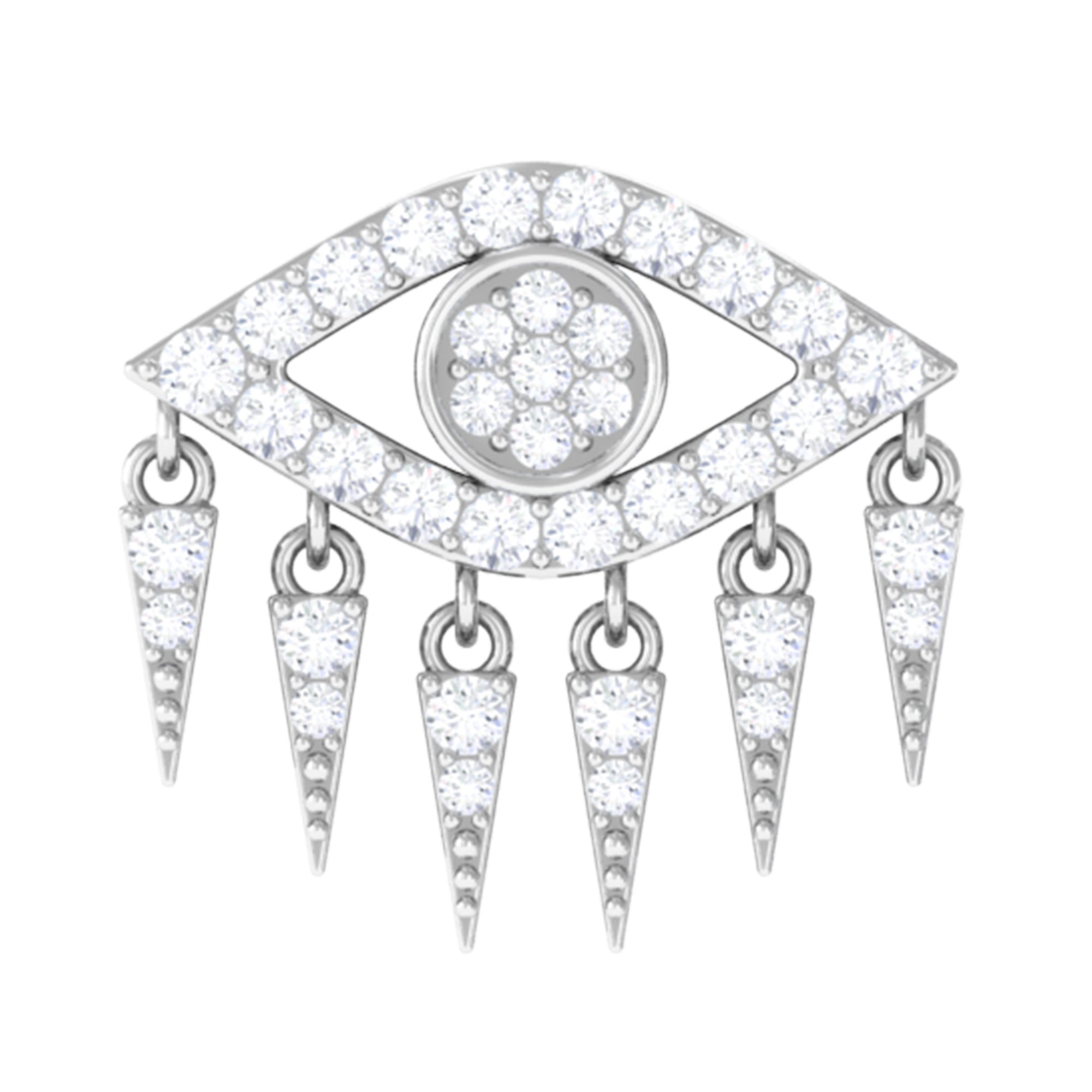 Unique Moissanite Evil Eye Earring for Cartilage Piercing