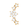Unique Moissanite Star Crawler Earring for Helix Piercing