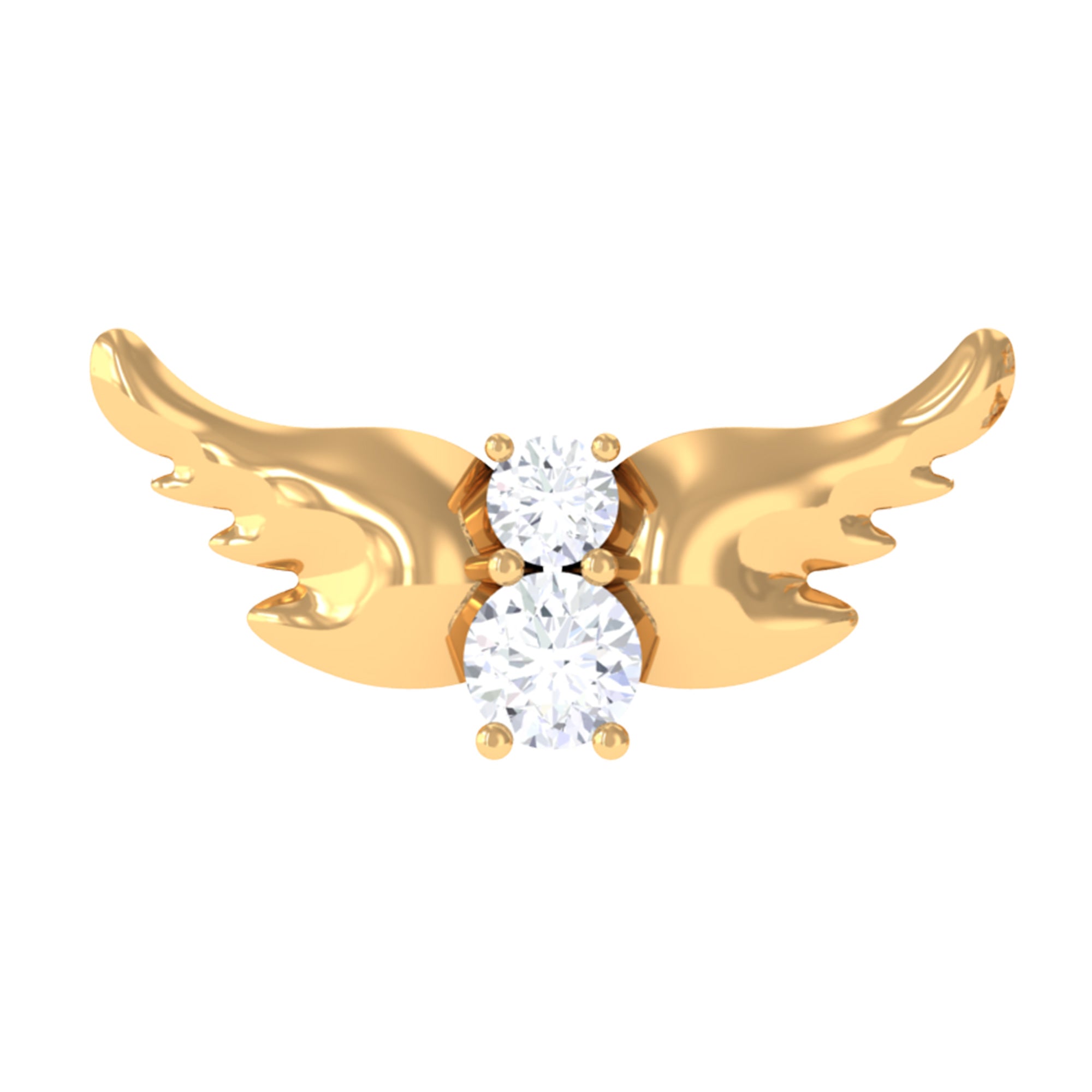 Round Moissanite Bat Earring for Cartilage Piercing
