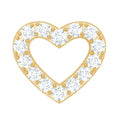 Certified Moissanite Open Heart Earring for Helix Piercing