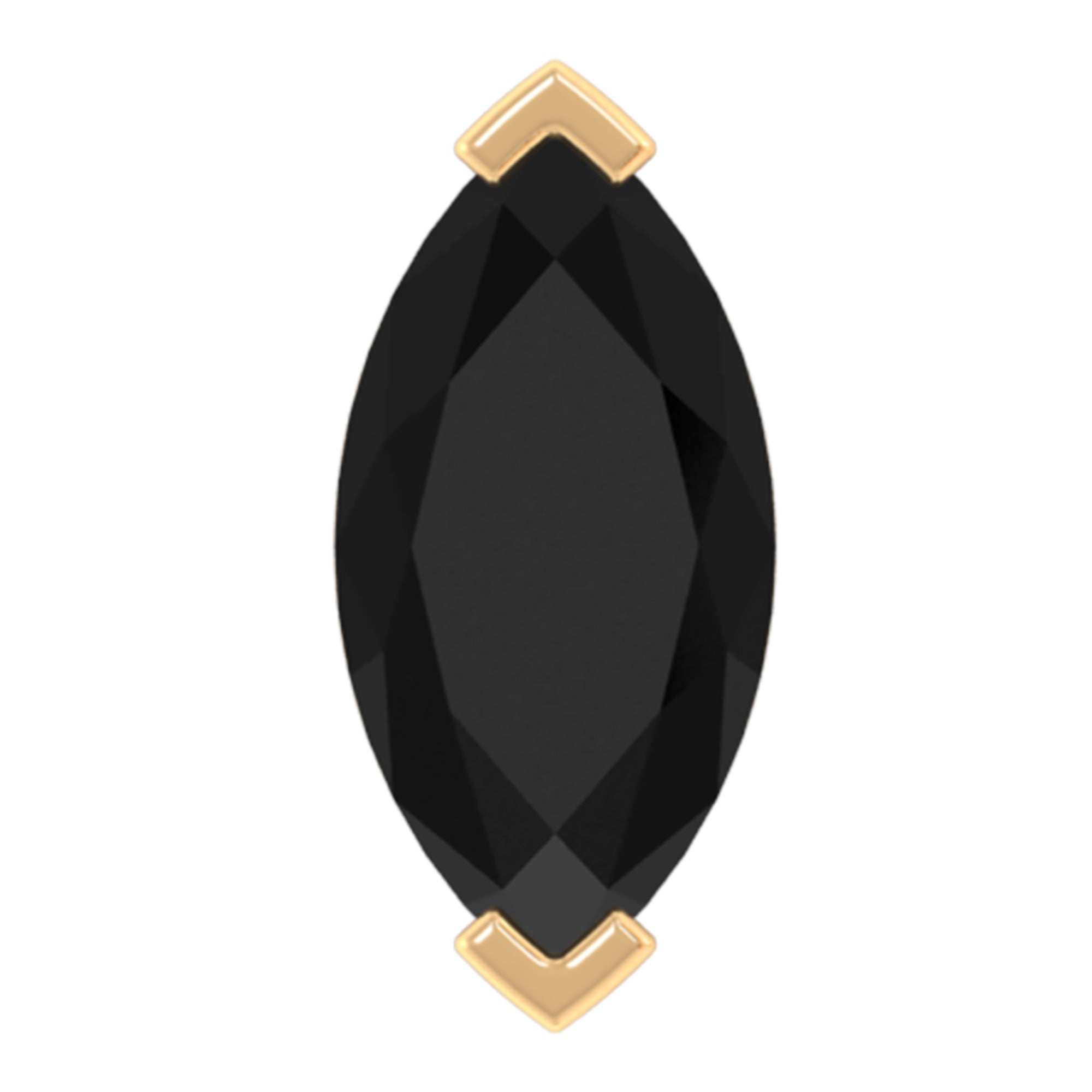Natural 0.74 Carat Marquise Shape Black Onyx Conch Earring