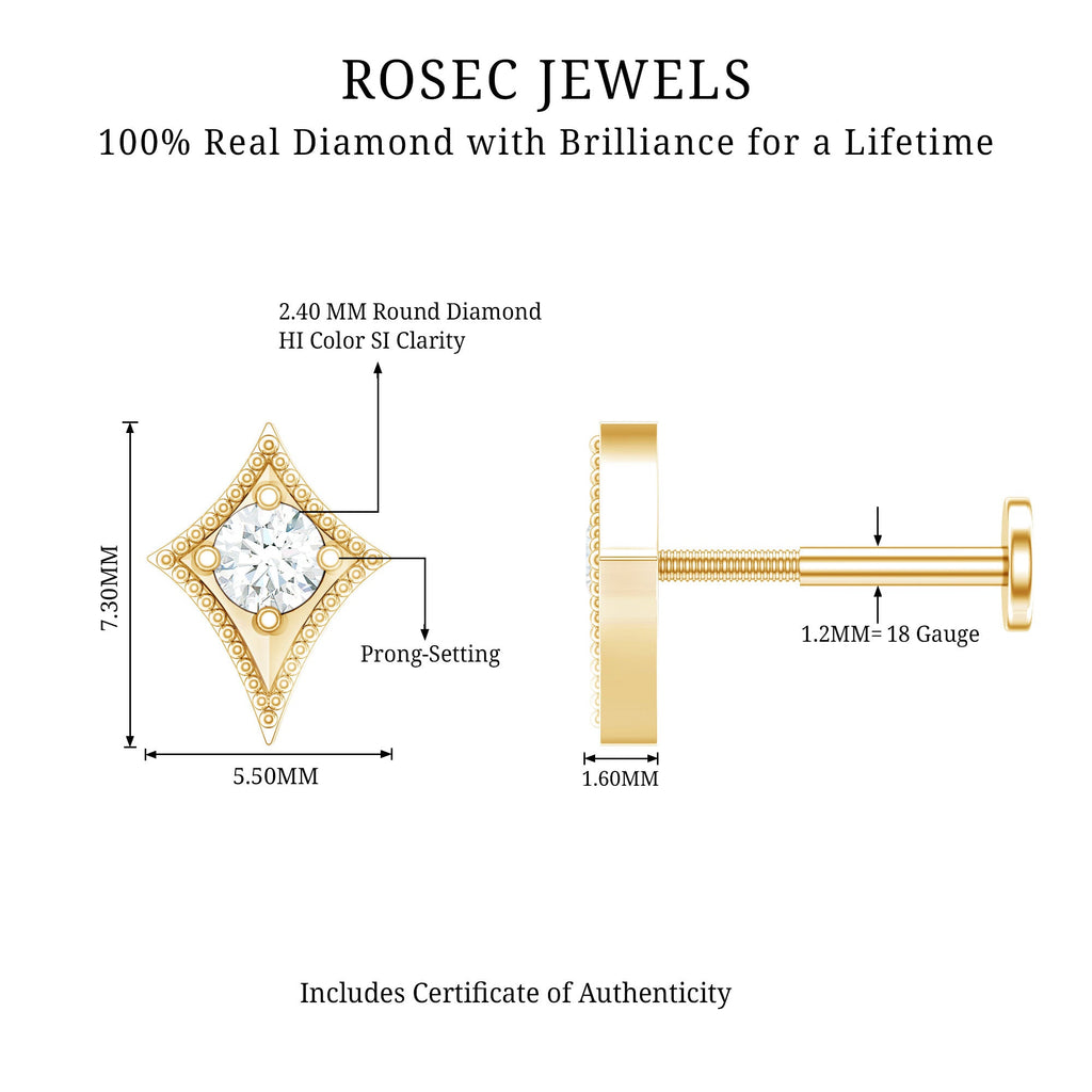 Diamond Kite Shape Tragus Earring
