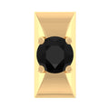 Round Cut Solitaire Black Onyx Bar Tragus Earring