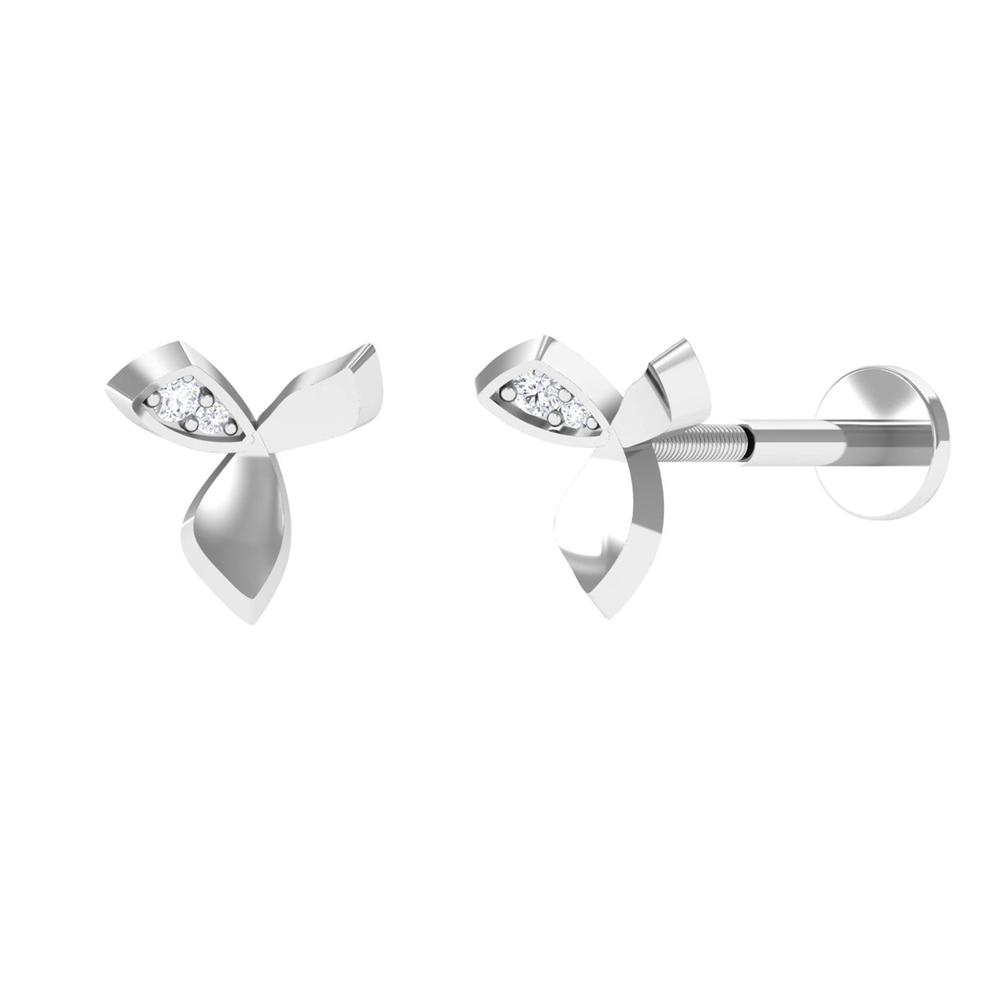 Unique Diamond Floral Earring for Tragus Piercing