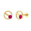 Minimalist Ruby Earring for Conch Piercing