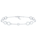 Cubic Zirconia Infinity Station Chain Bracelet