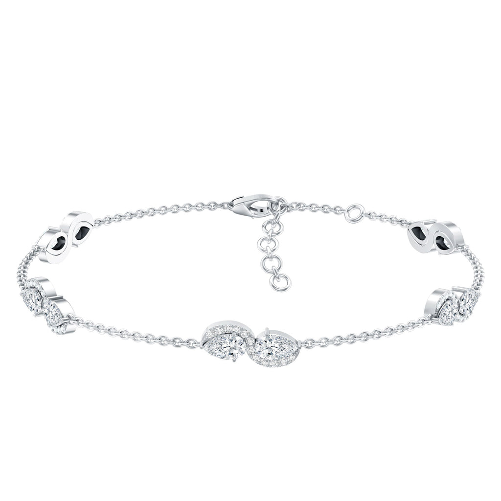 Classic Lab Grown Diamond Station Chain Bracelet