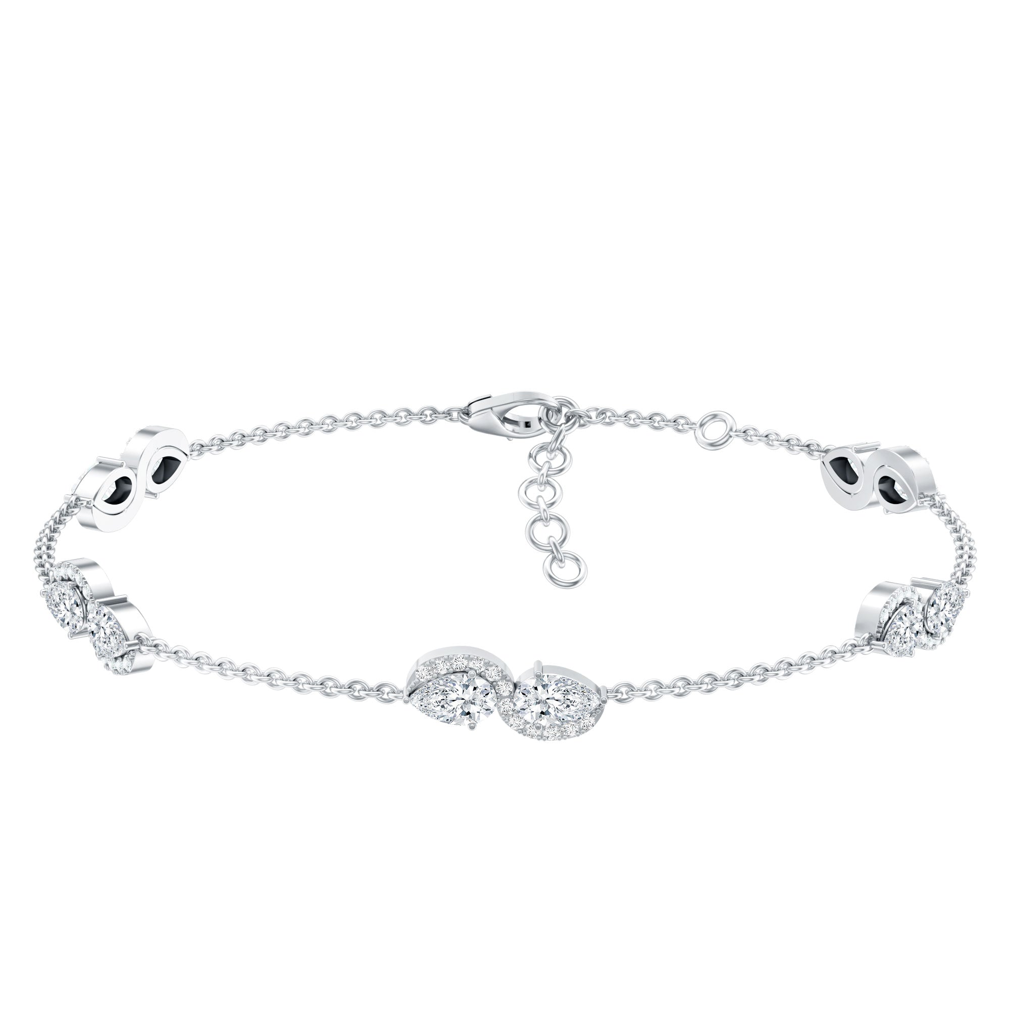 Classic Lab Grown Diamond Station Chain Bracelet