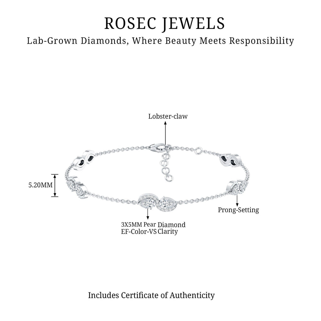 Classic Lab Grown Diamond Station Chain Bracelet