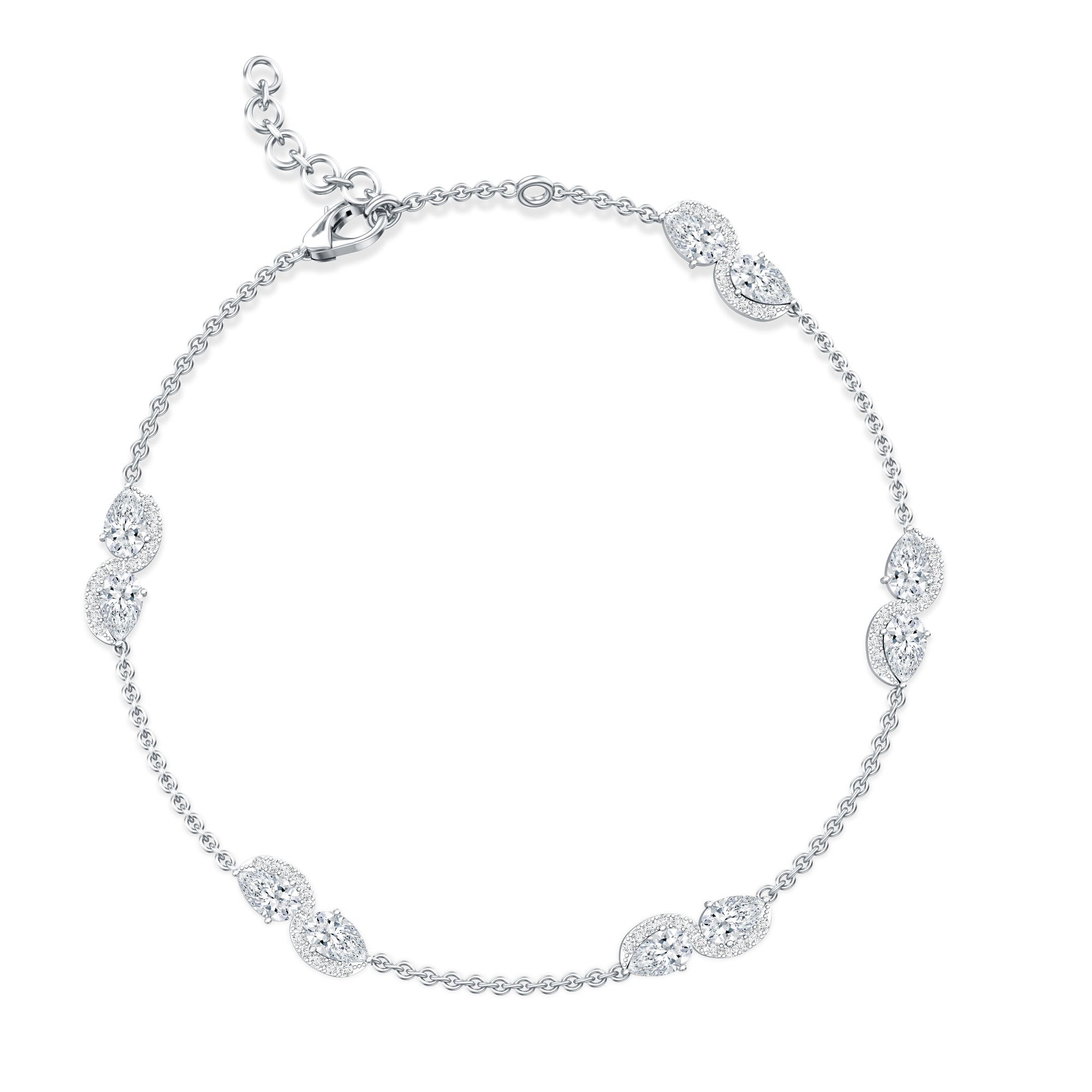 Classic Lab Grown Diamond Station Chain Bracelet