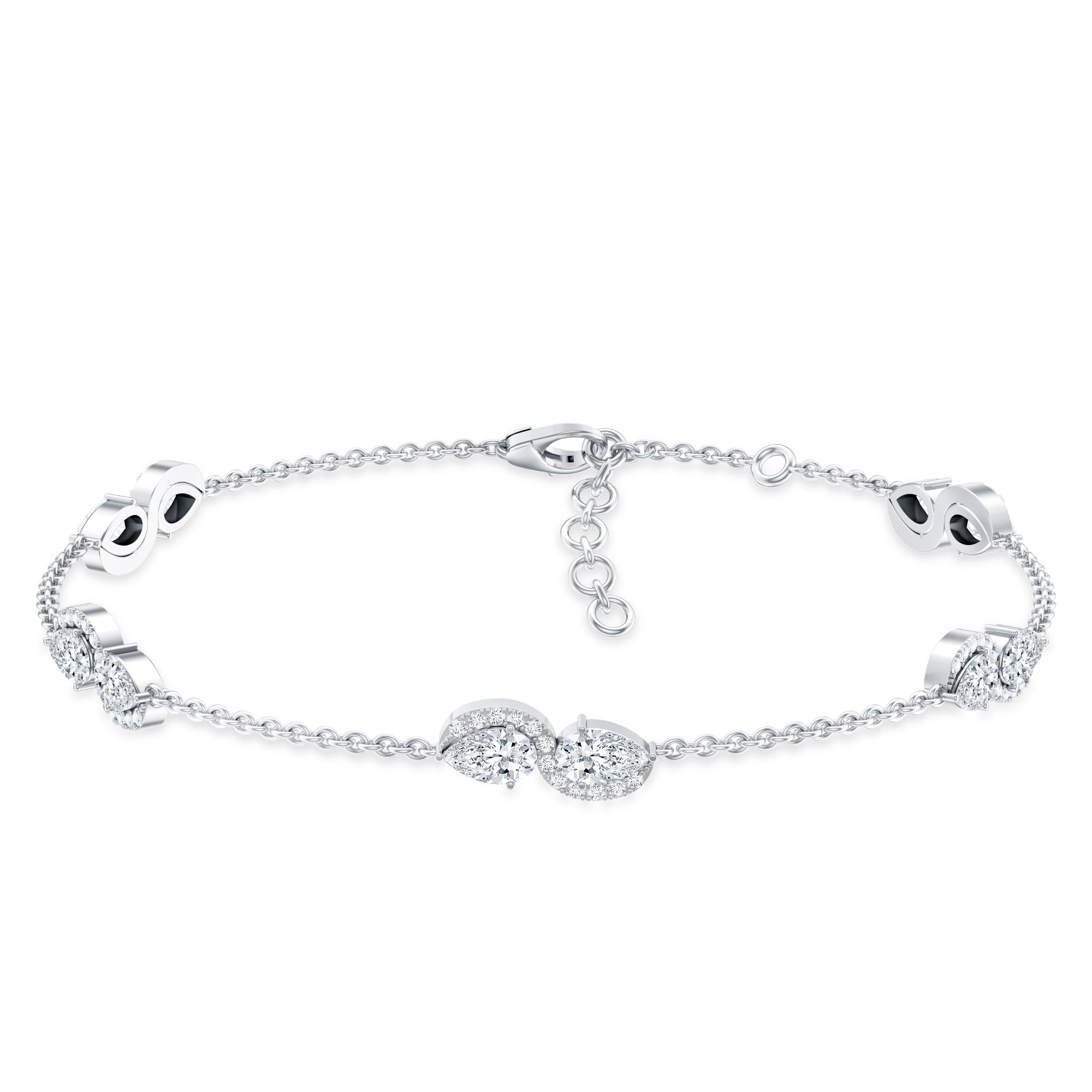 Classic Lab Grown Diamond Station Chain Bracelet