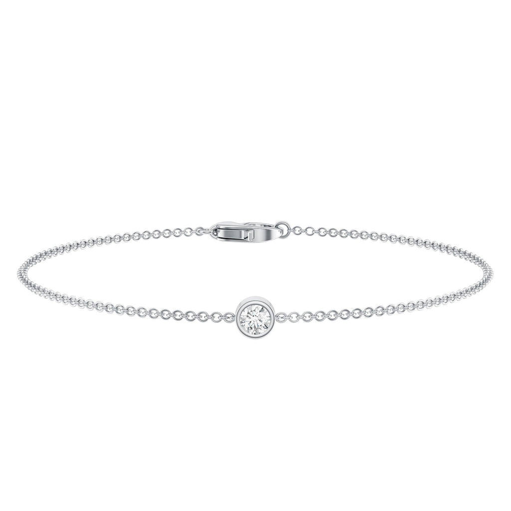 Bezel Set Lab Grown Diamond Solitaire Bracelet