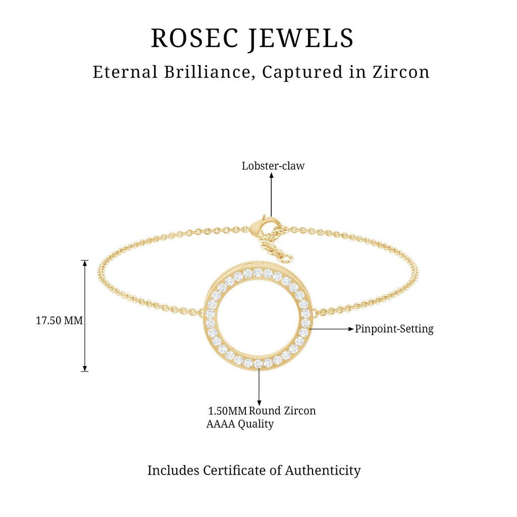Cubic Zirconia Open Circle Chain Bracelet