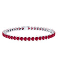 Heart Shape Lab Grown Ruby Tennis Bracelet