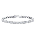 Emerald Cut 3X5 MM Lab Grown Diamond Tennis Bracelet in Bezel Setting