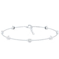 Bezel Set Moissanite Station Bracelet in Silver for Women