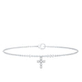 Certified Moissanite Cross Charm Chain Bracelet for Women