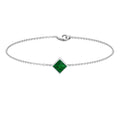 0.36 Carat Princess Cut Real Emerald Birthstone Bracelet with Certificate