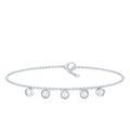 0.5 Carat Certified Moissanite Five Stone Bracelet with Certificate