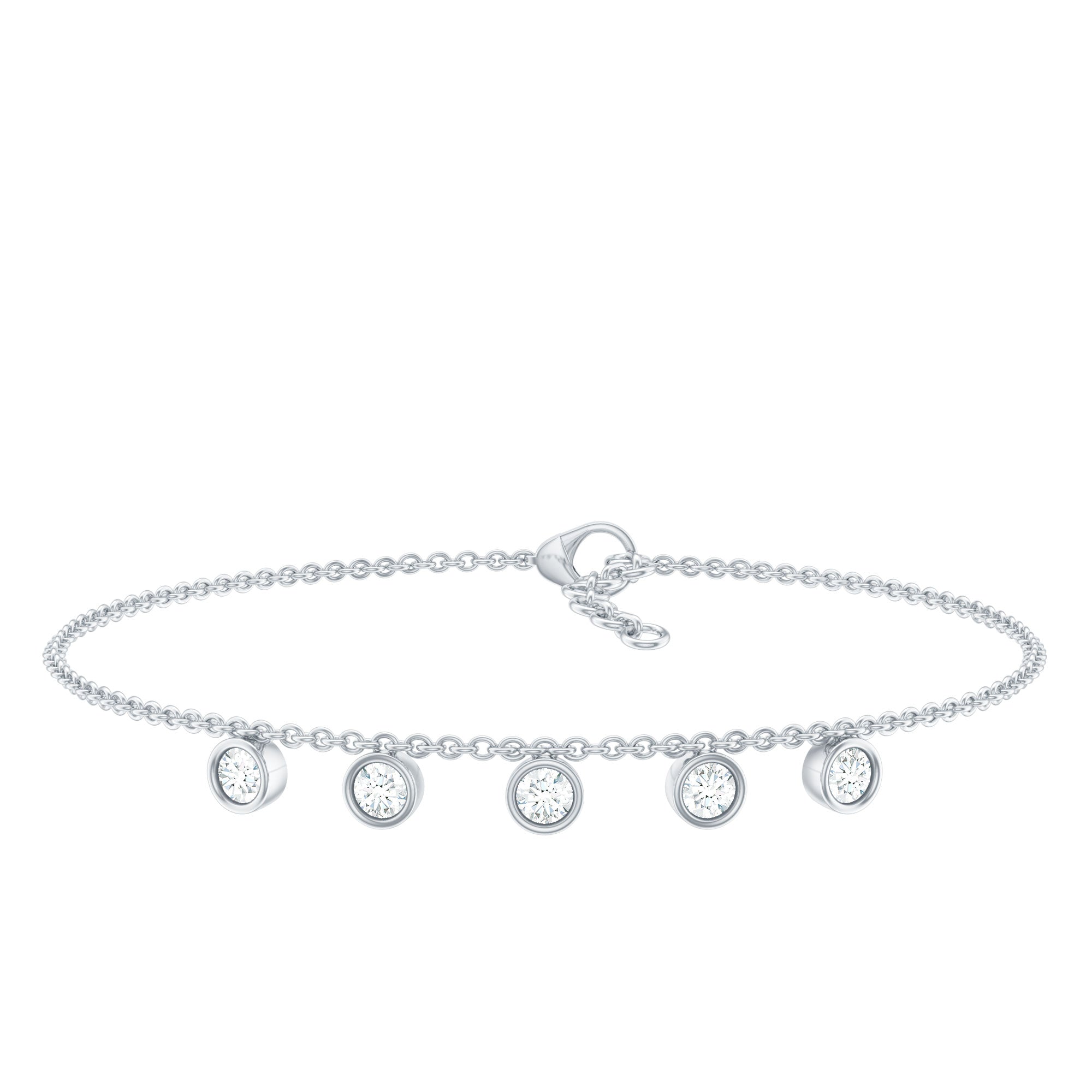 0.5 Carat Certified Moissanite Five Stone Bracelet with Certificate