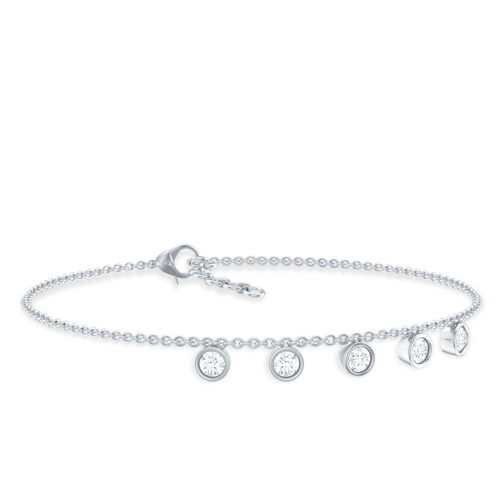 0.5 Carat Certified Moissanite Five Stone Bracelet with Certificate