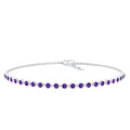 Minimalist Bezel Set Amethyst Chain Bracelet