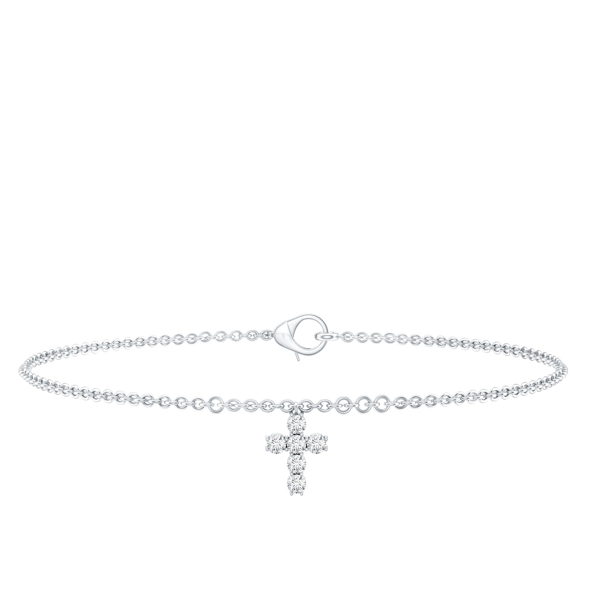 Certified Diamond Cross Chain Bracelet