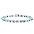 Lab Created Emerald Tennis Bracelet in Bezel Setting