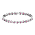 Bezel Set Natural Pink Tourmaline Tennis Bracelet for Women
