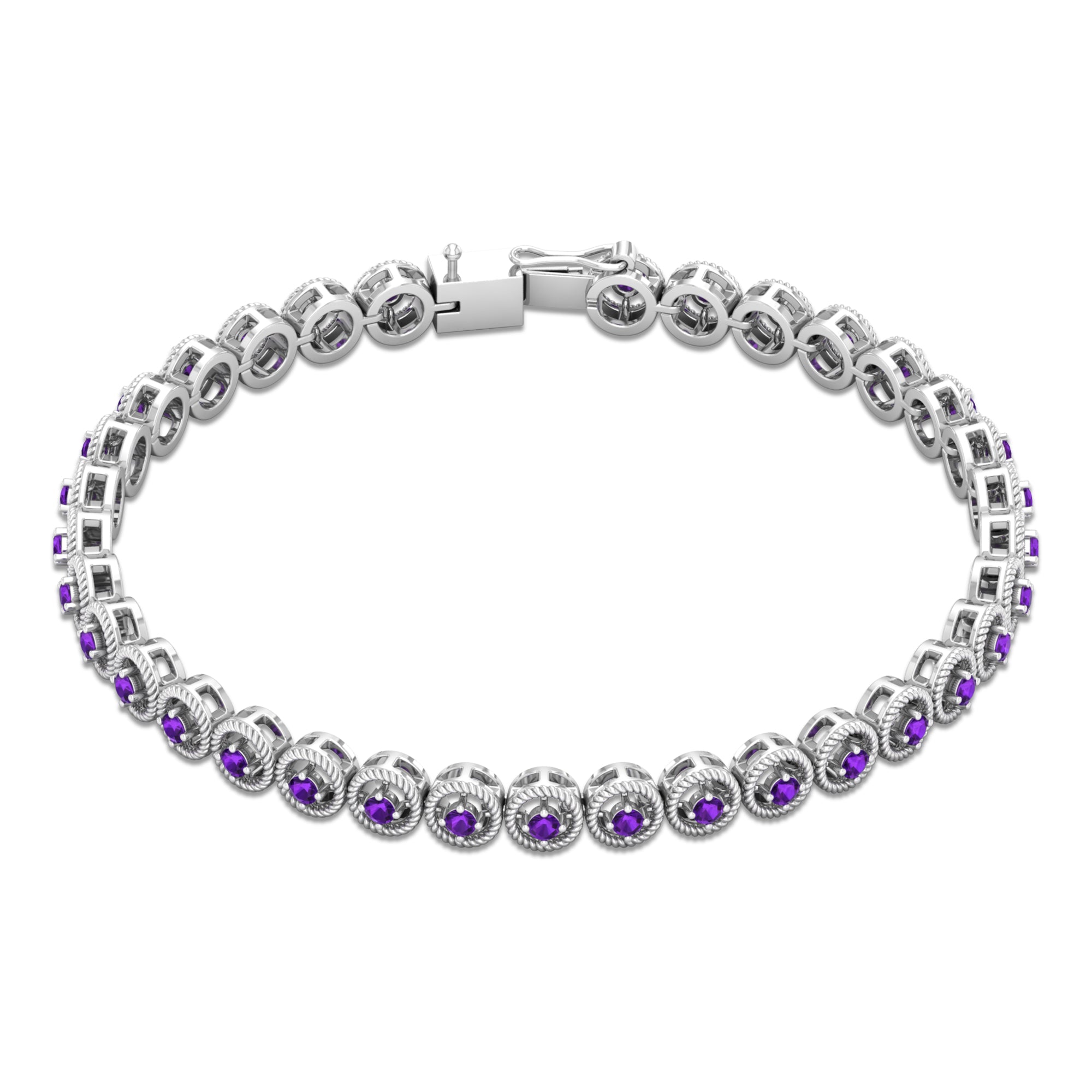 Natural Amethyst Tennis Bracelet for Women