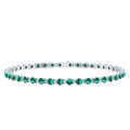 Certified Lab Grown Emerald Tennis Bracelet For Wedding