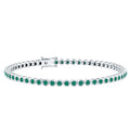 Bezel Set Lab Created Emerald Tennis Bracelet for Women