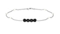 1.8 Carat Black Onyx and Freshwater Pearl Station Bracelet