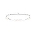 7.4 Carat Certified Freshwater Pearl Station Bracelet with Moissanite