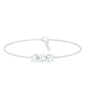 1.5 Carat Three Stone Moissanite Chain Bracelet