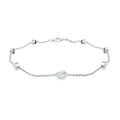 Cubic Zirconia Station Bracelet in Sterling Silver