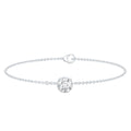 Bezel Set 1.3 Carat CZ Diamond Solitaire Chain Bracelet