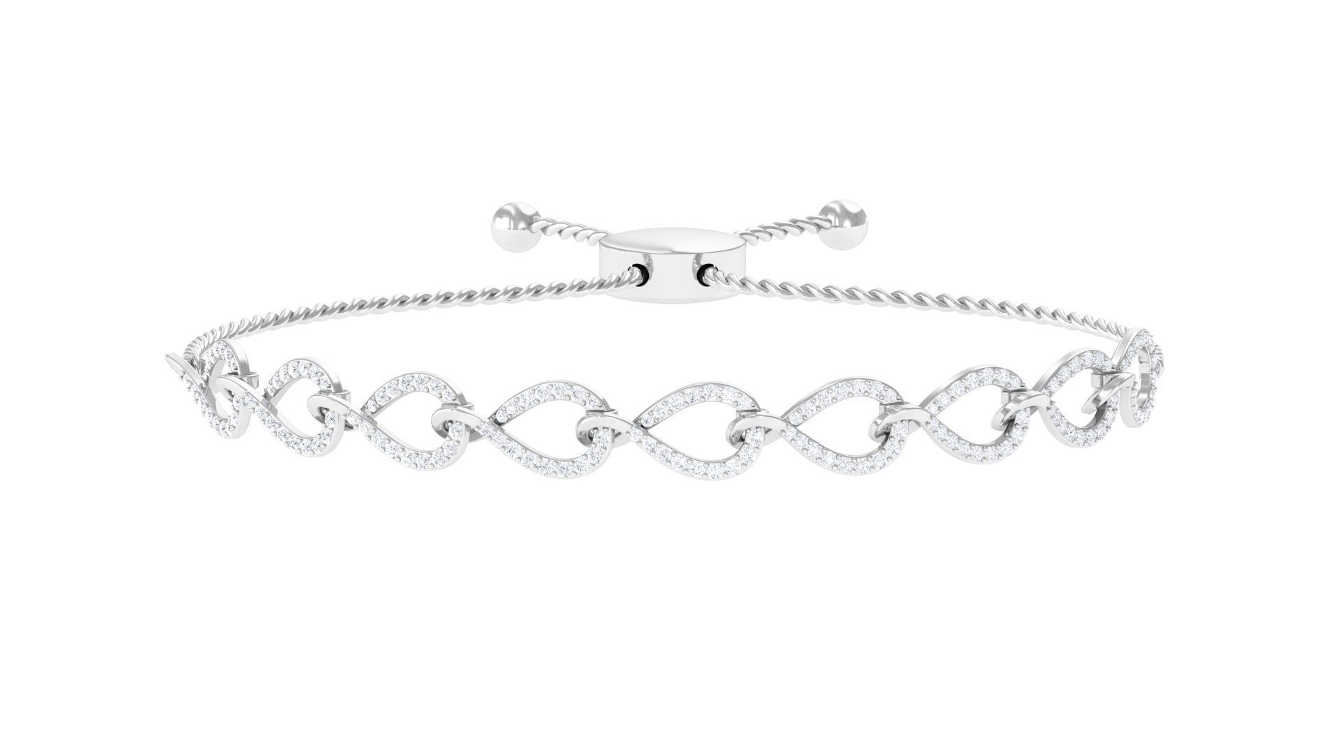 Cubic Zirconia Infinity Bolo Bracelet for Women