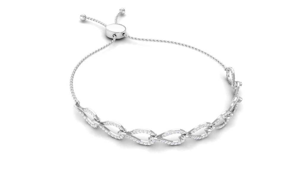 Cubic Zirconia Infinity Bolo Bracelet for Women