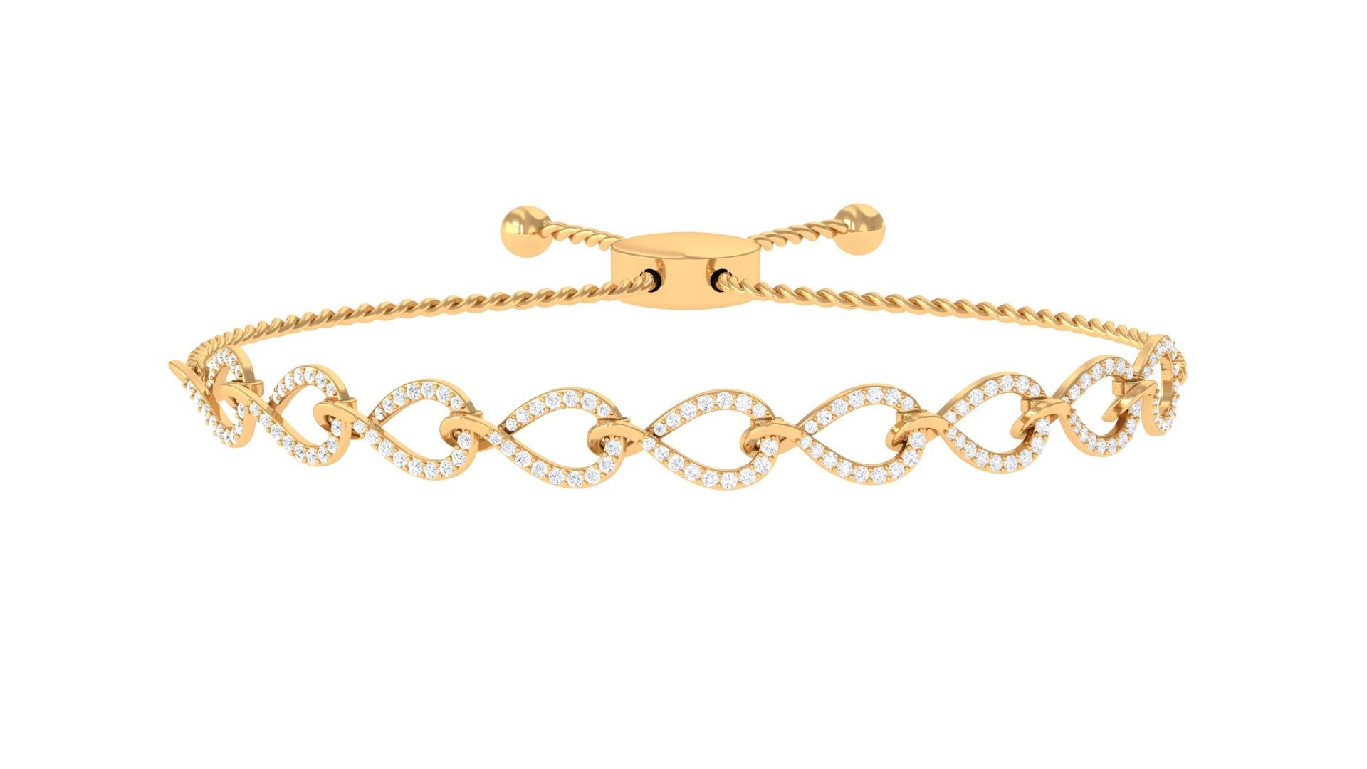 Cubic Zirconia Infinity Bolo Bracelet for Women