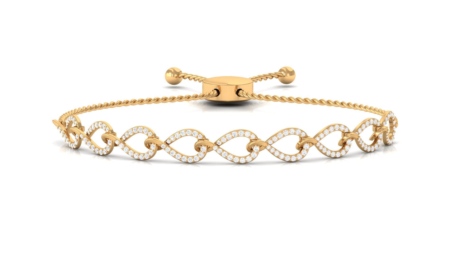 Cubic Zirconia Infinity Bolo Bracelet for Women