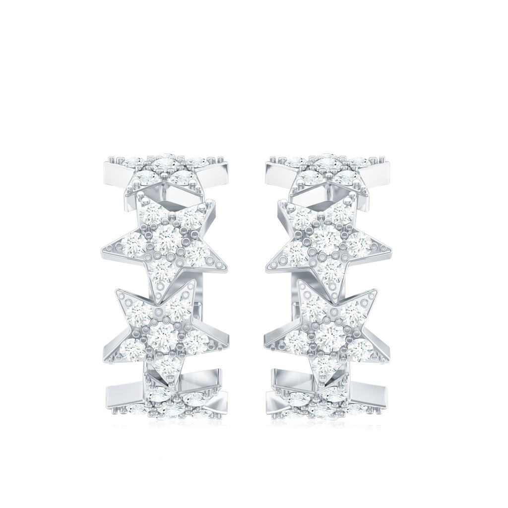 Zircon Star Celestial Hoop Earrings