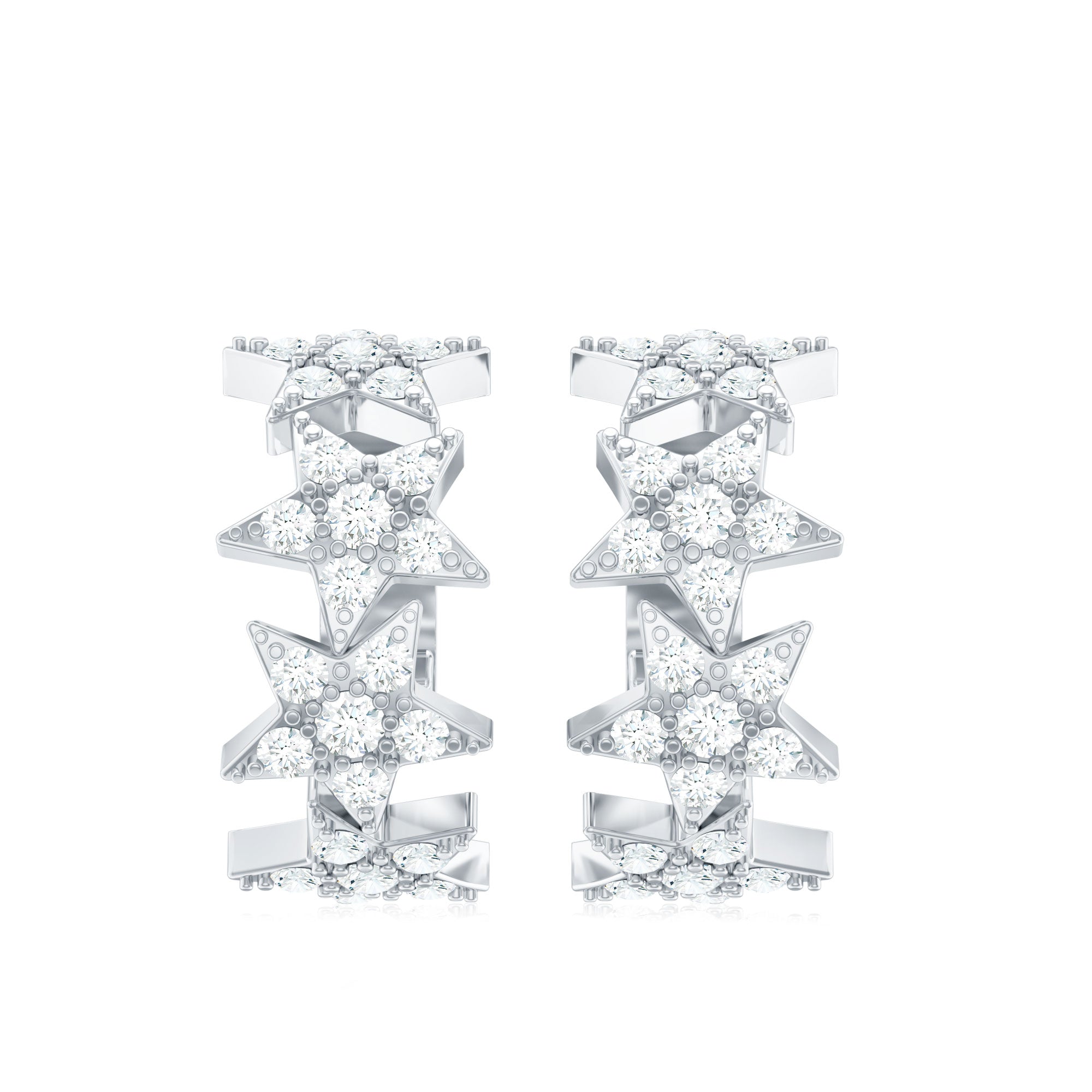 Zircon Star Celestial Hoop Earrings